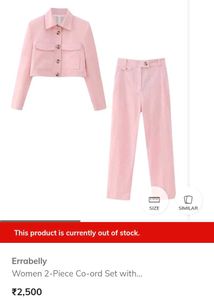 Co-ord Set cropped Blazer jacket With Long Pant