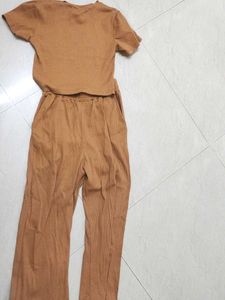 Tan Matching Set - Top and Pants