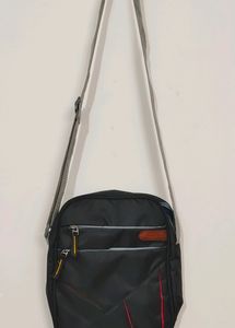 Unisex Black And Red Sling bag (Crossbody)