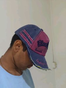 Vintage Black Rebel Distressed Baseball Cap