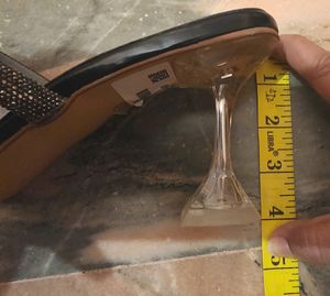 Black Rhinestone Slip-on Heels