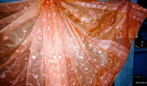 Elegant Peach Saree rubber print