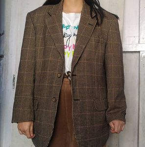 Unisex Check Pattern Blazer