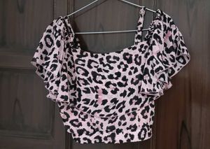 Leopard Print Ruffle Top