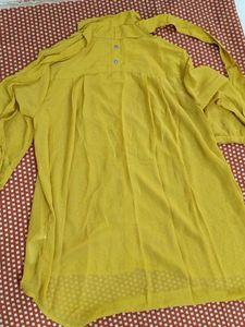Only Mustard Tie-Neck Tunic
