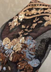 Black Net Sequin Embroidered Partywear Dress – Ele