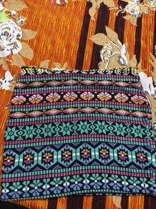 Patterned Mini Skirt