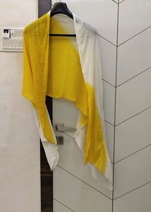 Yellow White Beautiful Plan 2 Shaded Dupatta Light