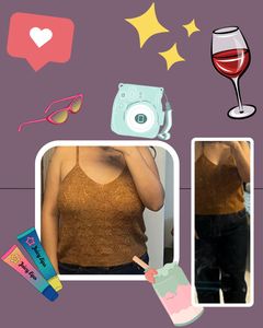 Brown Knit Cami Tank Top