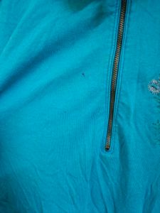 A Blue Half Sleeves High Neck T-shirt