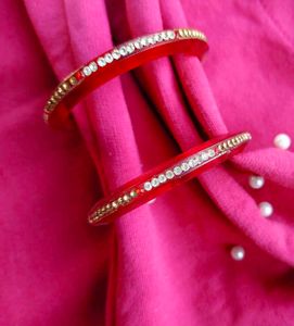 Elegant Red Bangles – Set of 2