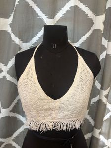 Lace Halter Crop Top