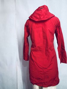 Red Hooded Rain Coat lenth 36