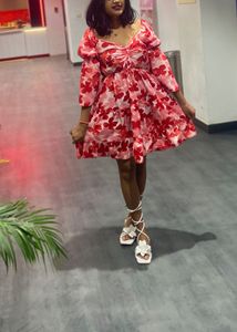 Floral Ruffle Mini Dress