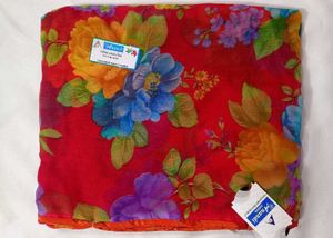 Floral Print Chiffon Saree