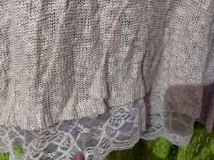 Lace Trim Knit Sweater