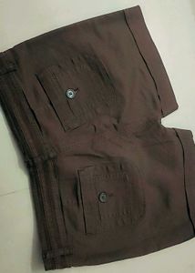 Brown Cuffed Shorts