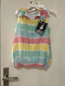 New Striped Pastel Romper &amp; Top Set-34 Sizs