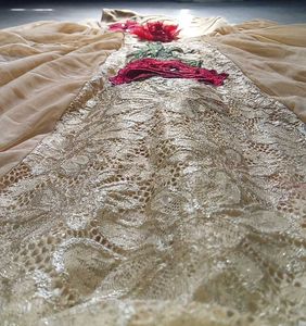 Pretty Golden Gown For Festival Wedding