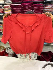 Red Ruffle Top