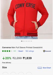 Converse Branded Unused Sweetshirt Super Attractiv