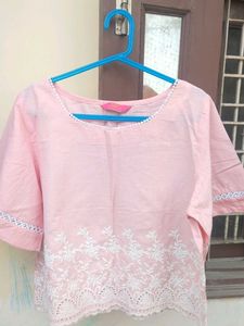 Pink Embroidered Top