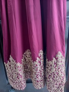 heavy design maroon suit (gown) with dupatta