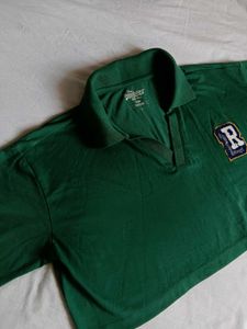 Green Cropped Polo Shirt