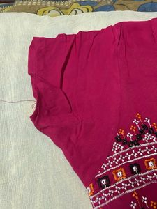 Pink Half Sleeves Kurti