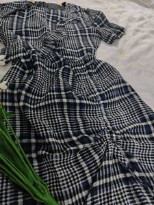 Gingham Dark Blue Dress