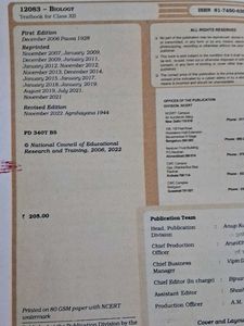 Biology Textbook Class XII