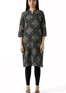 Utsa by Westside Black Bandhani Printed Kurta