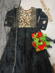 New Party Wear 2 Piece Maxi Dress With Waist Belt