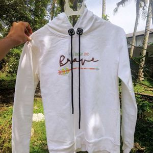 White &#39;Brave&#39; Hoodie
