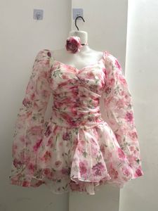 Organza Floral Printed Princess Dress