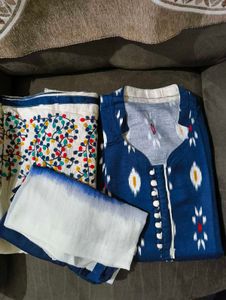 Blue Printed Kurta Set