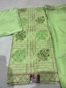 Green Embroidered Kurta Set