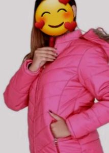 Pink Puffer Jacket with Hood