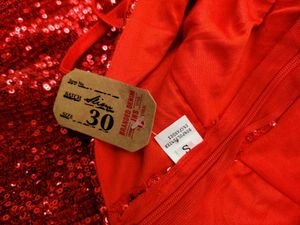 High Slit Red Sequins Party Dress