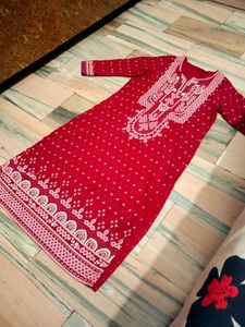Printed Jaipuri Kurta With Pant For Girls And Wome