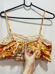 Floral Linen Crop Top
