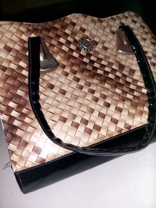 Fashion Checker Print Handbag Women Office Casual Party Tote Bag - Brown