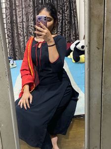 Black kurta set without dupatta