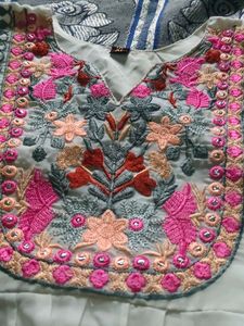 Embroidered White Dress