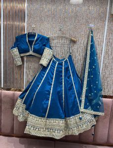Elegant Teal Lehenga Choli with Dupatta