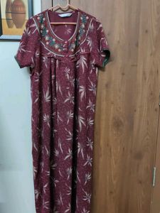 Maroon Floral Nightgown