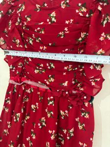 Red Floral Girls Dress
