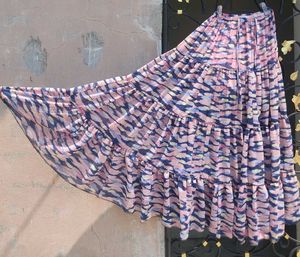 Full Flared Multicolored Maxi Skirt