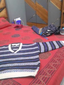 Vintage Striped V-Neck Sweater