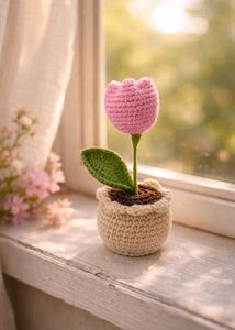 Cute Crochet tulip pot